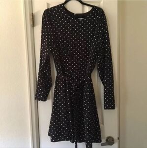 Xhilaration | Black White Polka Dot Long Sleeve Dress